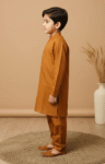 Boys kurta pajama rust brown cotton