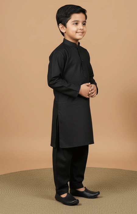 Boys Black Kurta Pajama 2