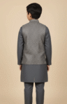 Grey Printed Waistcoat Boys